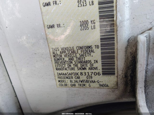 Aukcja sprzedaży 2013 Nissan Maxima 3.5 Sv, vin: 1N4AA5AP1DC831706, numer aukcji: 44940204