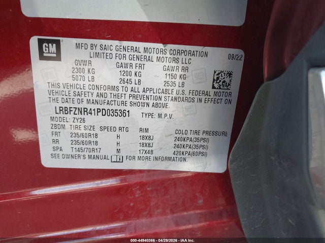 Aukcja sprzedaży 2023 Buick Envision Essence Fwd, vin: LRBFZNR41PD035361, numer aukcji: 44940366