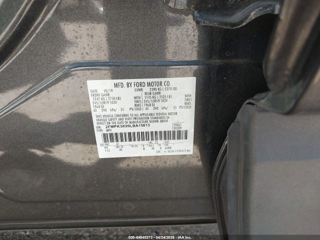 Aukcja sprzedaży 2020 Ford Edge Titanium, vin: 2FMPK3K99LBA15813, numer aukcji: 44940373