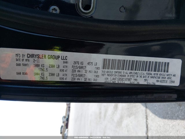 Aukcja sprzedaży 2011 Jeep Patriot Sport, vin: 1J4NF1GB5BD187887, numer aukcji: 44940404