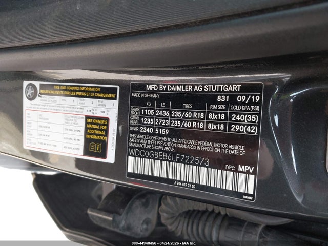 Продажа на аукционе авто 2020 Mercedes-benz Glc 300 4matic, vin: WDC0G8EB6LF722573, номер лота: 44940456