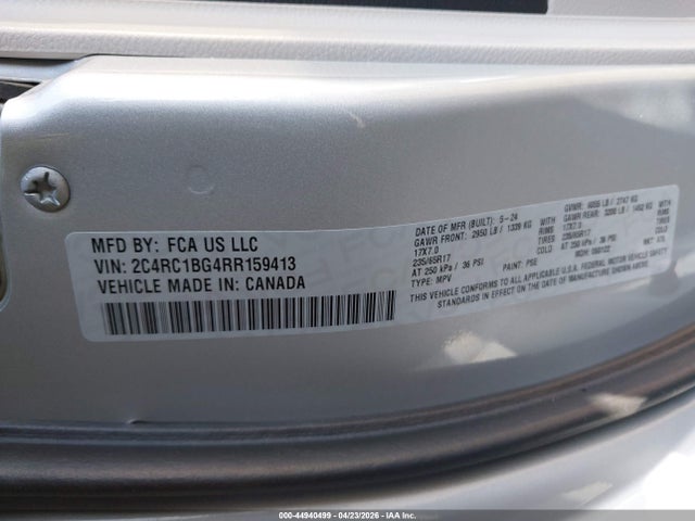 Aukcja sprzedaży 2024 Chrysler Pacifica Touring L, vin: 2C4RC1BG4RR159413, numer aukcji: 44940499