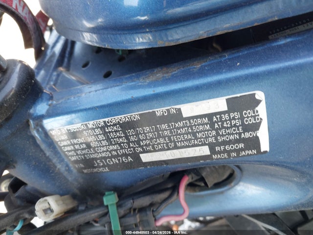 Aukcja sprzedaży 1994 Suzuki Rf600 R, vin: JS1GN76A7R2101525, numer aukcji: 44940503