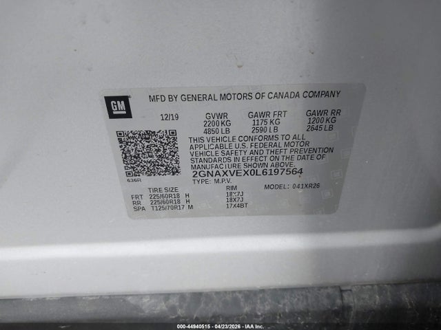 Chevrolet Equinox Awd Lt 2.0l Turbo 2020 2GNAXVEX0L6197564 Image 9