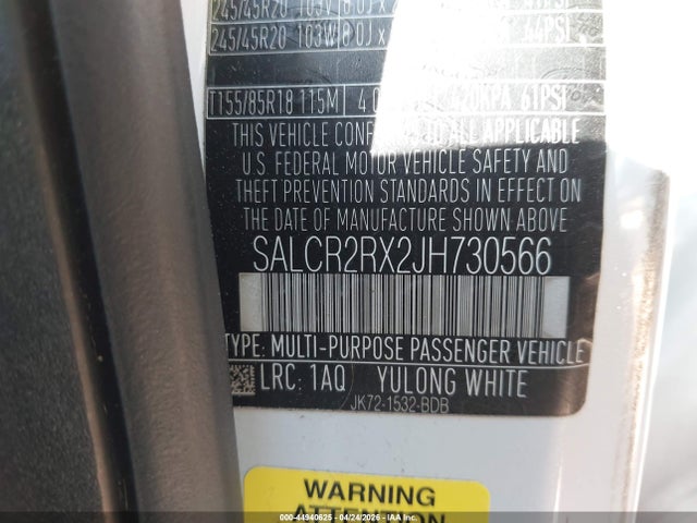 Продаж на аукціоні авто 2018 Land Rover Discovery Sport Hse, vin: SALCR2RX2JH730566, номер лоту: 44940625
