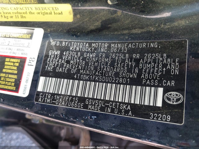 Продаж на аукціоні авто 2013 Toyota Camry Se V6, vin: 4T1BK1FK5DU022801, номер лоту: 44940691