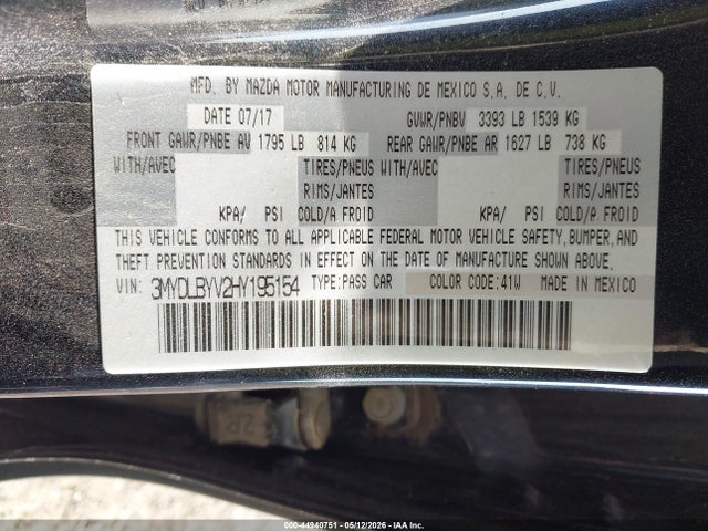 2017 Toyota Yaris Ia მანქანა იყიდება აუქციონზე, vin: 3MYDLBYV2HY195154, აუქციონის ნომერი: 44940751