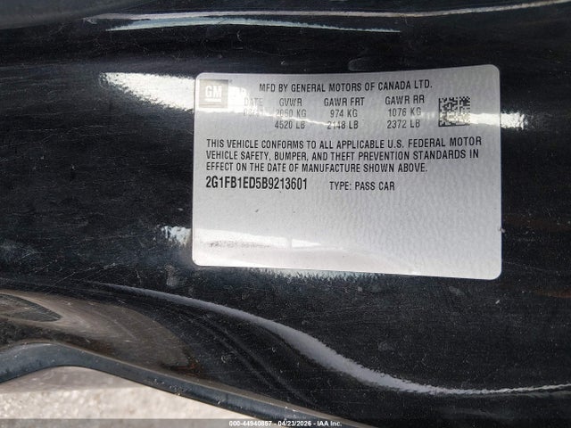 2011 Chevrolet Camaro 1lt მანქანა იყიდება აუქციონზე, vin: 2G1FB1ED5B9213601, აუქციონის ნომერი: 44940857