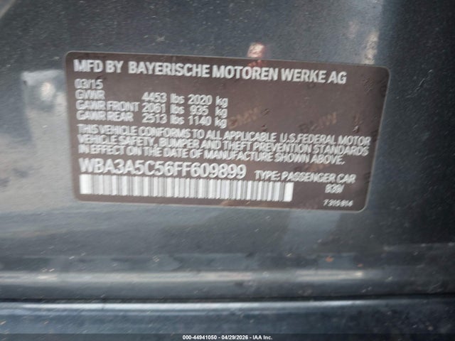 Продажа на аукционе авто 2015 Bmw 328i, vin: WBA3A5C56FF609899, номер лота: 44941050