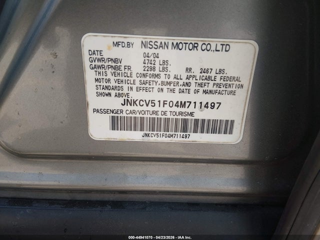 Продаж на аукціоні авто 2004 Infiniti G35x, vin: JNKCV51F04M711497, номер лоту: 44941070