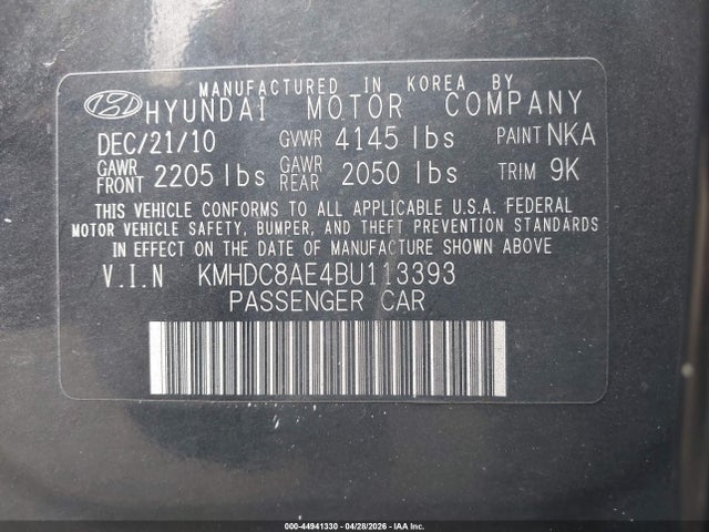 Aukcja sprzedaży 2011 Hyundai Elantra Touring Gls, vin: KMHDC8AE4BU113393, numer aukcji: 44941330