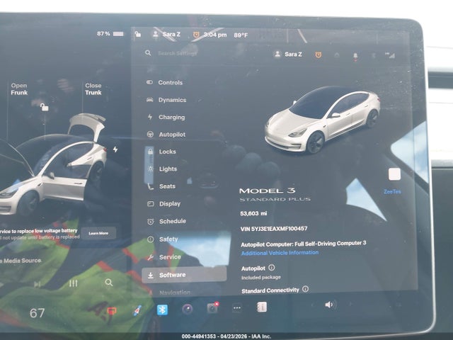 Tesla Model 3 Standard Range Plus Rear-wheel Drive 2021 5YJ3E1EAXMF100457 Image 7