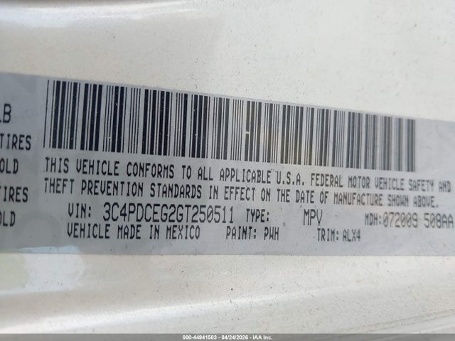 Продажа на аукционе авто 2016 Dodge Journey R/t, vin: 3C4PDCEG2GT250511, номер лота: 44941503