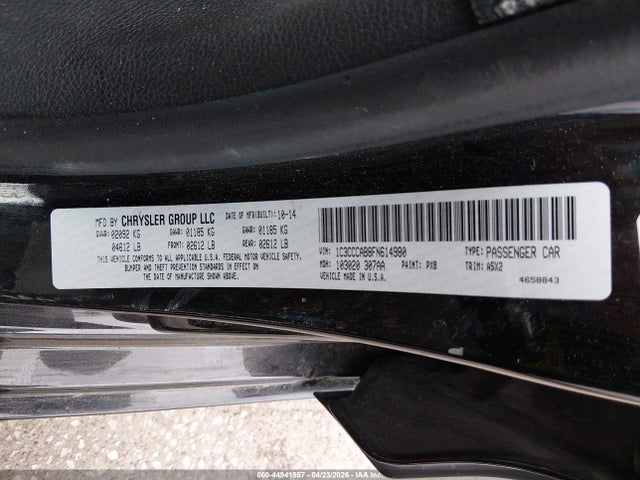 Продаж на аукціоні авто 2015 Chrysler 200 Limited, vin: 1C3CCCAB8FN614980, номер лоту: 44941557