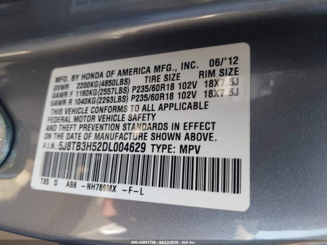 Продаж на аукціоні авто 2013 Acura Rdx, vin: 5J8TB3H52DL004629, номер лоту: 44941706