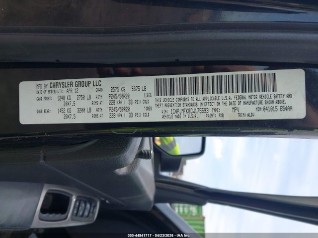 Продажа на аукционе авто 2012 Jeep Liberty Limited Jet Edition, vin: 1C4PJMFK8CW175593, номер лота: 44941717