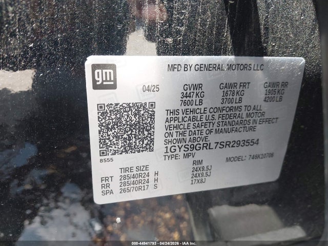 Продажа на аукционе авто 2025 Cadillac Escalade Sport Platinum, vin: 1GYS9GRL7SR293554, номер лота: 44941793