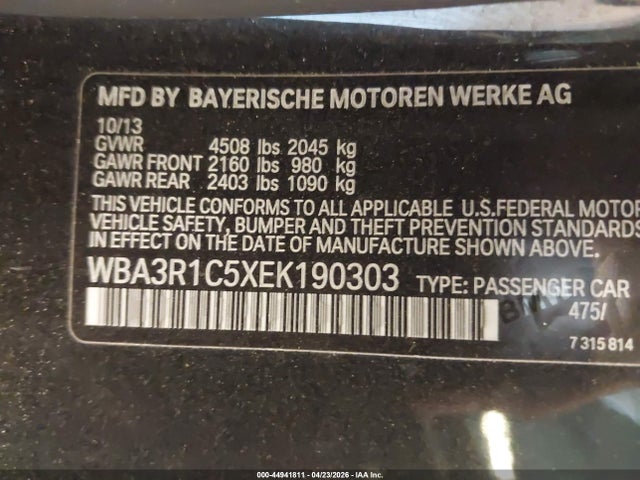 Продажа на аукционе авто 2014 Bmw 435i, vin: WBA3R1C5XEK190303, номер лота: 44941811
