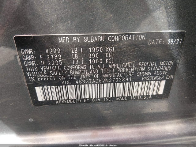 4S3GTAD62N3703891 Subaru Impreza Premium 5-door