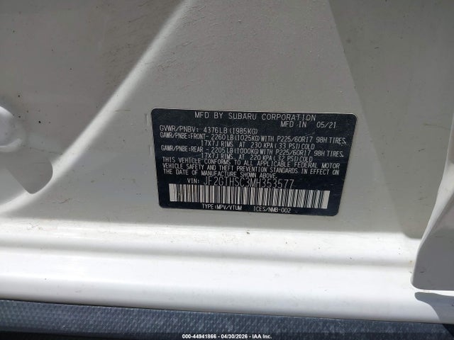 Продажа на аукционе авто 2021 Subaru Crosstrek Sport, vin: JF2GTHSC3MH353577, номер лота: 44941866