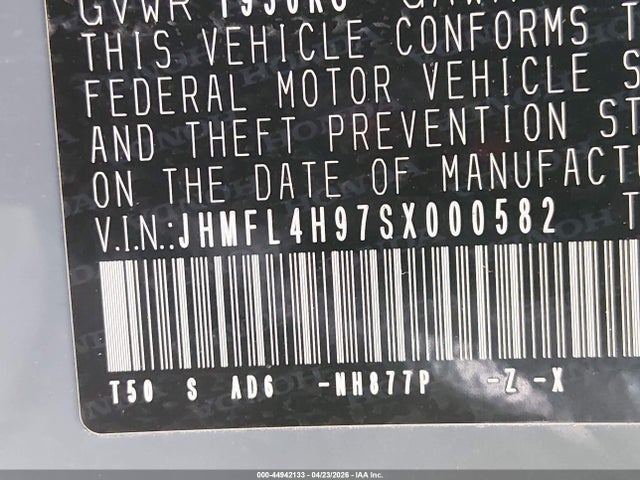 JHMFL4H97SX000582 Honda Civic Hybrid Sport Touring