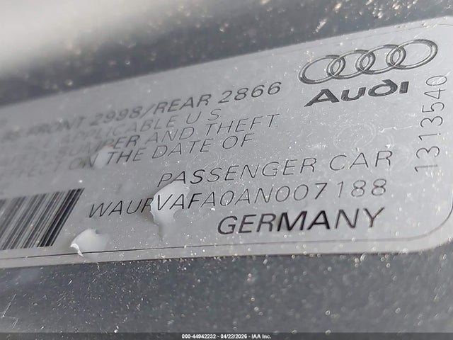 Aukcja sprzedaży 2010 Audi A8 L 4.2, vin: WAURVAFA0AN007188, numer aukcji: 44942232