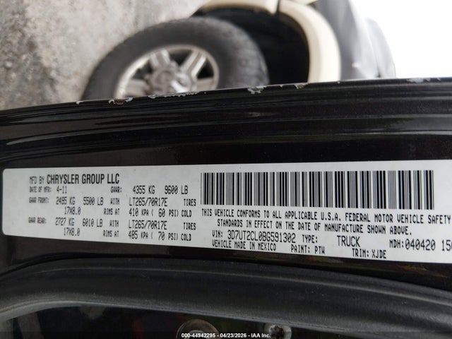 Продажа на аукционе авто 2011 Ram Ram 2500 Laramie Longhorn, vin: 3D7UT2CL0BG591302, номер лота: 44942295