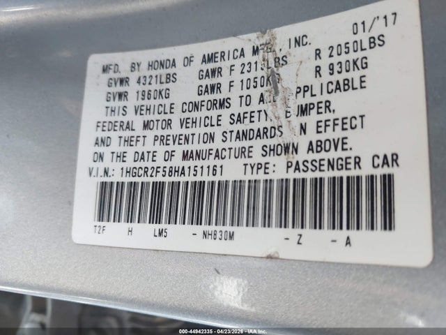 1HGCR2F58HA151161 Honda Accord Sport
