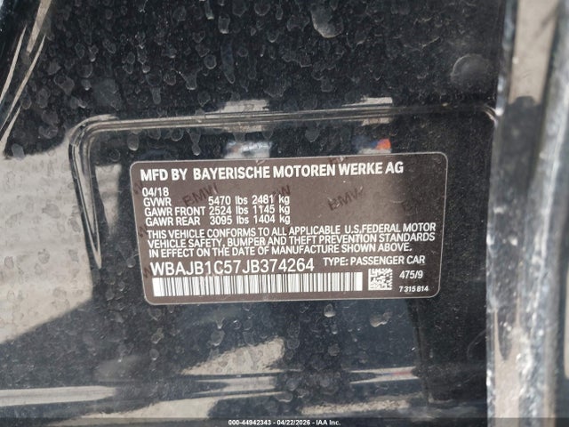 WBAJB1C57JB374264 BMW 530e Xdrive Iperformance