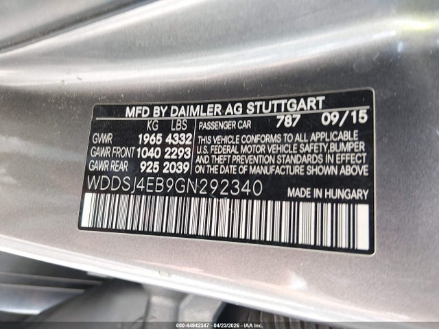 Mercedes-Benz CLA 250 2016 WDDSJ4EB9GN292340 Image 9