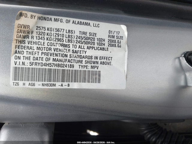 Продаж на аукціоні авто 2017 Acura Mdx Technology Package, vin: 5FRYD4H57HB024189, номер лоту: 44942538