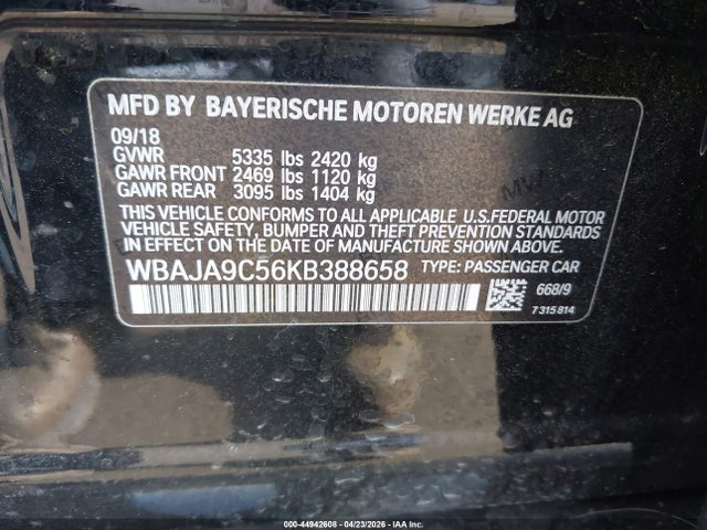 WBAJA9C56KB388658 BMW 530e Iperformance