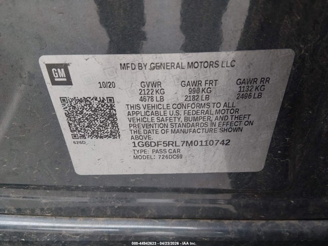 Продаж на аукціоні авто 2021 Cadillac Ct4 Premium Luxury, vin: 1G6DF5RL7M0110742, номер лоту: 44942623