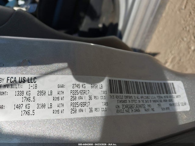 Продажа на аукционе авто 2018 Dodge Grand Caravan Se Plus, vin: 2C4RDGBG7JR200752, номер лота: 44942650