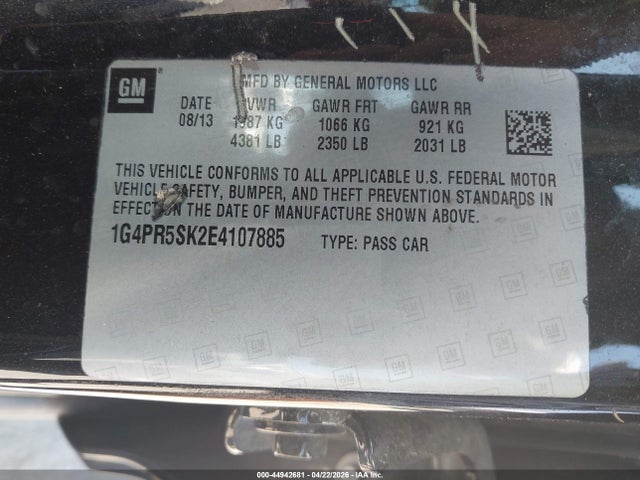Продажа на аукционе авто 2014 Buick Verano Convenience Group, vin: 1G4PR5SK2E4107885, номер лота: 44942681