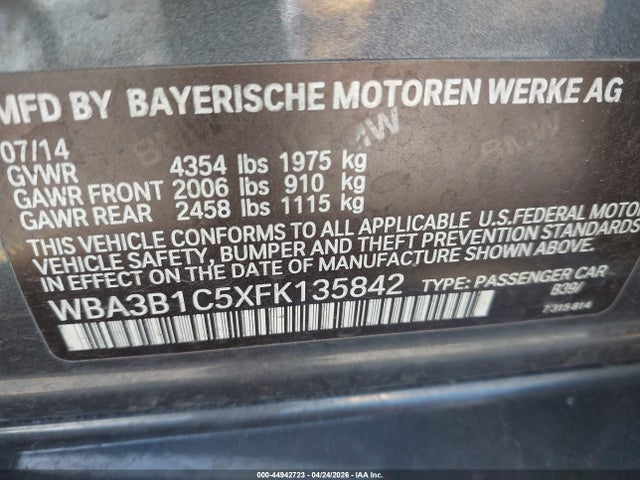 WBA3B1C5XFK135842 BMW 320i