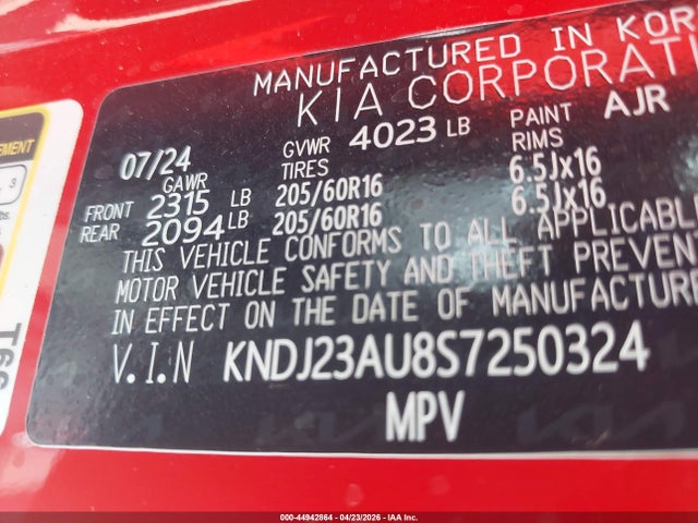Продаж на аукціоні авто 2025 Kia Soul Lx, vin: KNDJ23AU8S7250324, номер лоту: 44942864