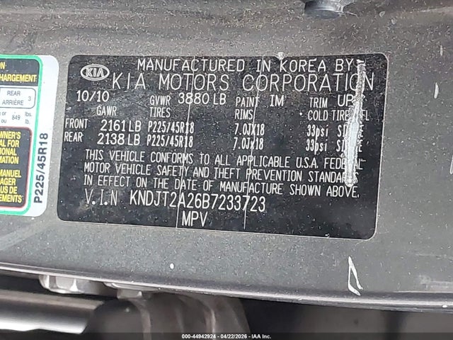 Auction sale of the 2011 Kia Soul !, vin: KNDJT2A26B7233723, lot number: 44942924
