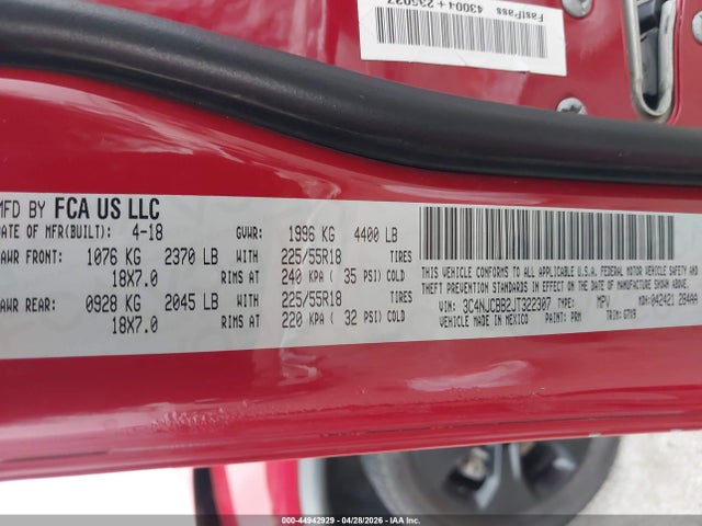 Aukcja sprzedaży 2018 Jeep Compass Altitude Fwd, vin: 3C4NJCBB2JT322307, numer aukcji: 44942929