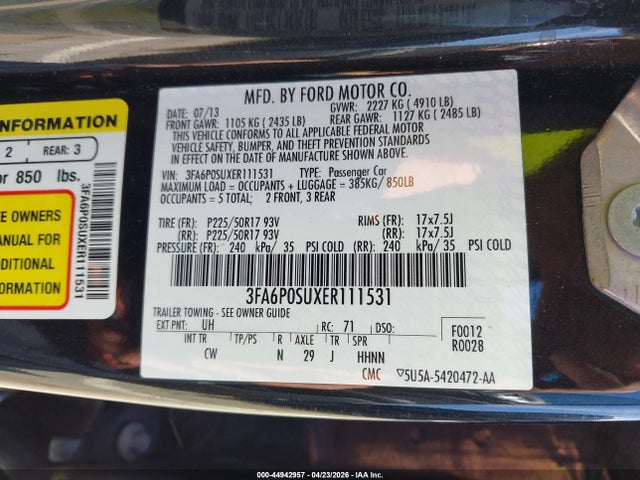 3FA6P0SUXER111531 Ford Fusion Energi Titanium