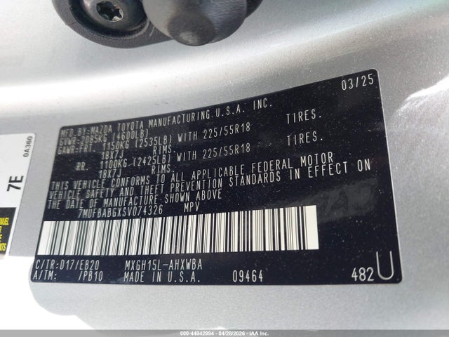 Auction sale of the 2025 Toyota Corolla Cross Hybrid Xse, vin: 7MUFBABGXSV074326, lot number: 44942994