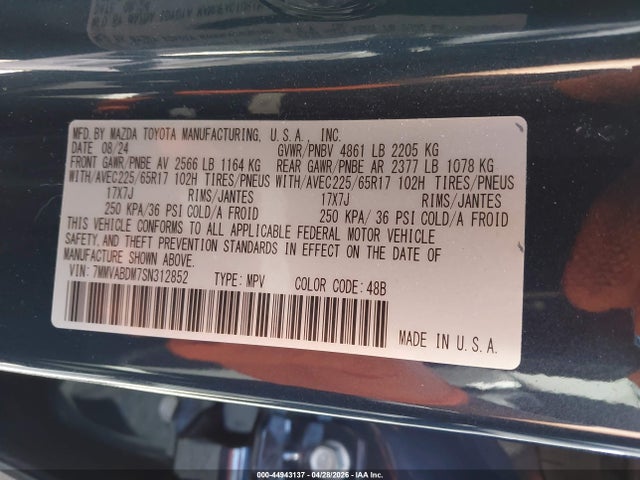 Aukcja sprzedaży 2025 Mazda Cx-50 2.5 S Premium Package, vin: 7MMVABDM7SN312852, numer aukcji: 44943137