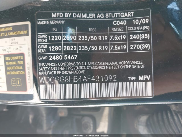Продаж на аукціоні авто 2010 Mercedes-benz Glk 350 4matic, vin: WDCGG8HB4AF431092, номер лоту: 44943178