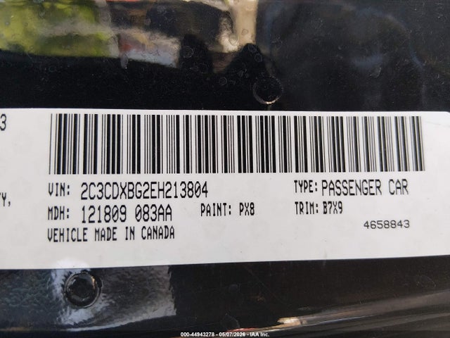 44943278 :رقم المزاد ، 2C3CDXBG2EH213804 vin ، 2014 Dodge Charger Se مزاد بيع