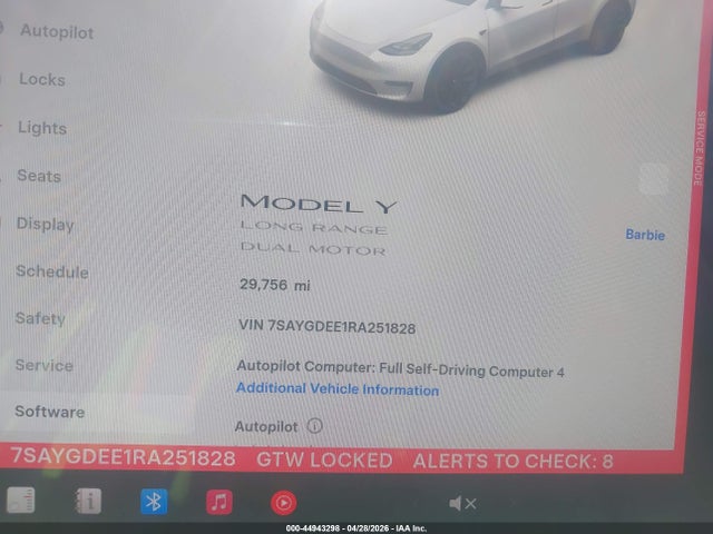 7SAYGDEE1RA251828 Tesla Model Y Long Range Dual Motor All-wheel Drive