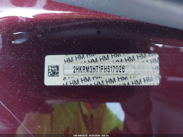 2015 Honda Cr-v Ex-l მანქანა იყიდება აუქციონზე, vin: 2HKRM3H71FH517026, აუქციონის ნომერი: 44943310