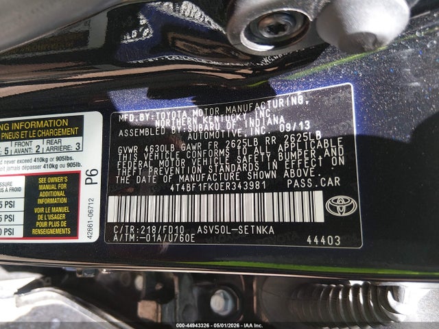 Toyota CAMRY LE 2014 4T4BF1FK0ER343981 Image 9