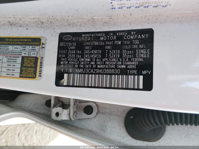 KM8J3CA29HU388830 Hyundai Tucson Sport