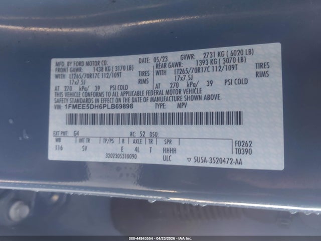 Продаж на аукціоні авто 2023 Ford Bronco Black Diamond, vin: 1FMEE5DH6PLB69898, номер лоту: 44943554