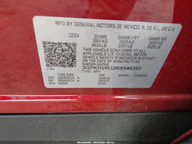 Auction sale of the 2024 Honda Prologue Ex, vin: 3GPKHVRJ2RS546393, lot number: 44943591